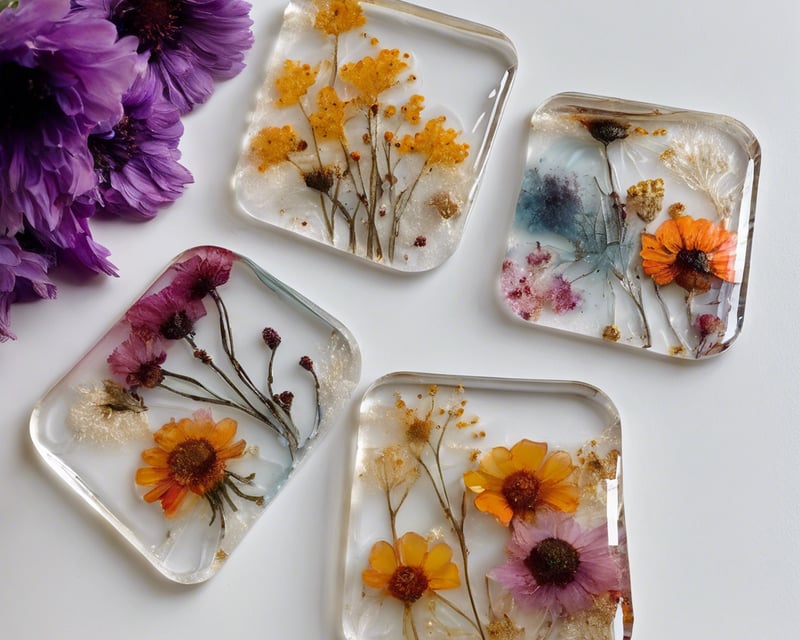 Resin Coaster Class with Dried Flowers in Paia, Maui