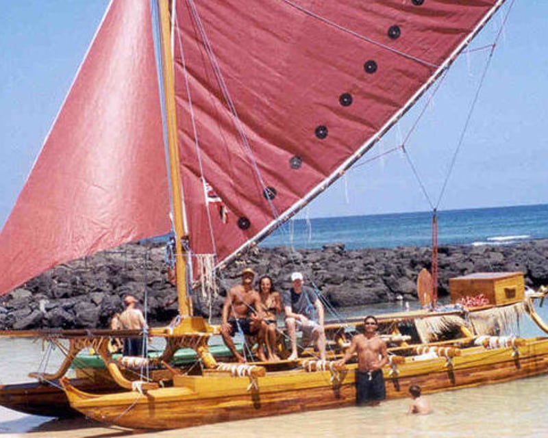 Double-Hull Hawaiian Canoe Sailing at Mauna Kea Beach