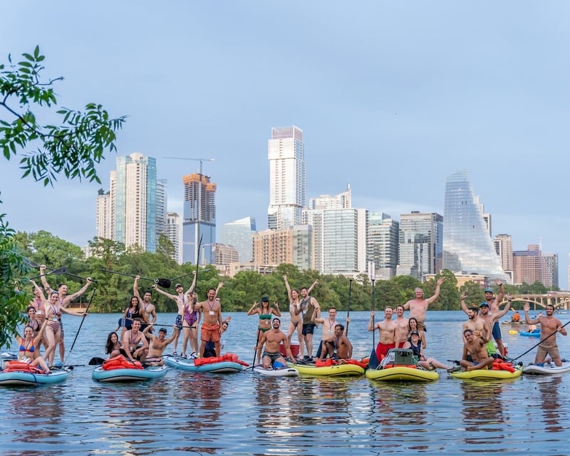 Giant Paddleboard Sunset Bat Tour in Downtown Austin
