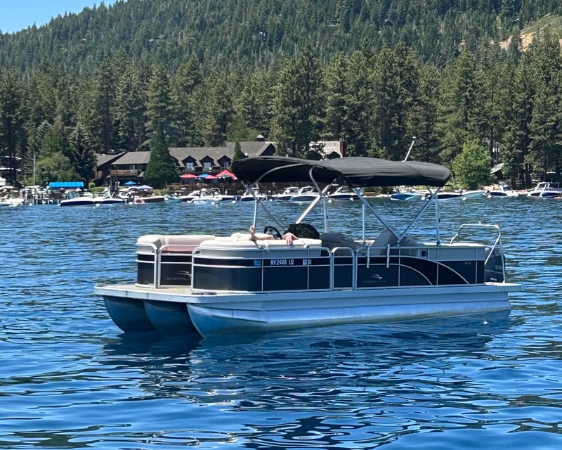 25' Pontoon Boat & Tubing Charter on Lake Tahoe