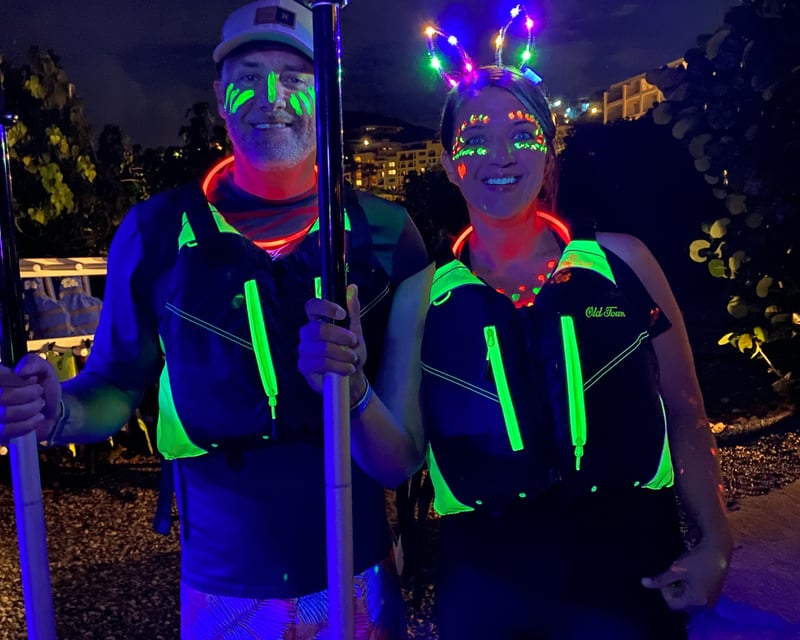 LED-Lit Clear Kayak Night Tour in St. Thomas