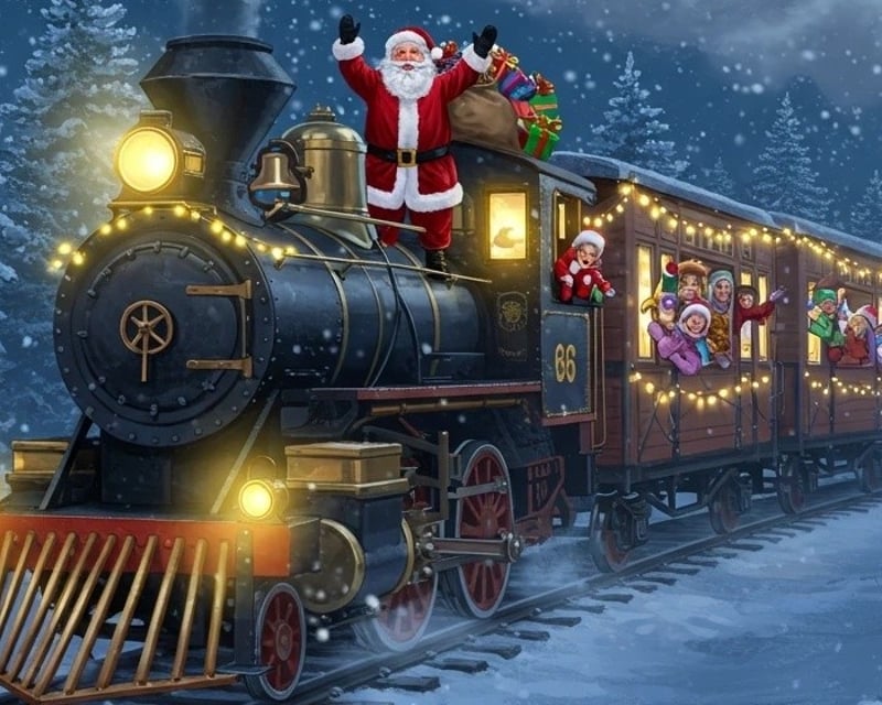Adirondack Christmas Train from Utica to Old Forge