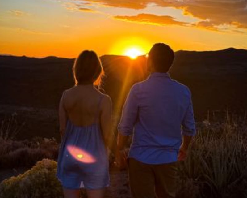 Couples Sunset Mountain Picnic from Las Vegas