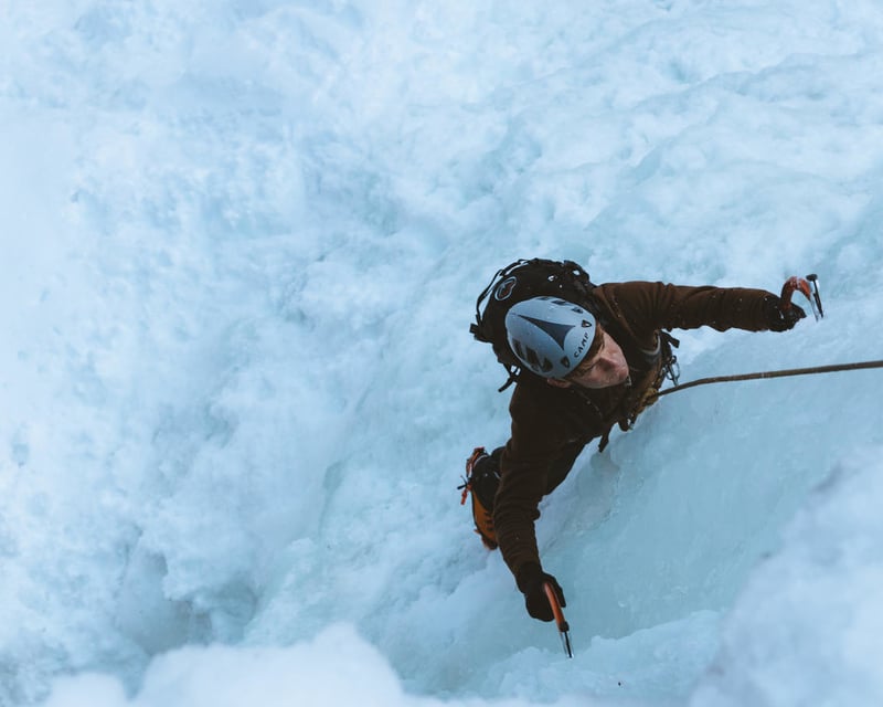Frozen Waterfall Ice Climbing in Whitefish