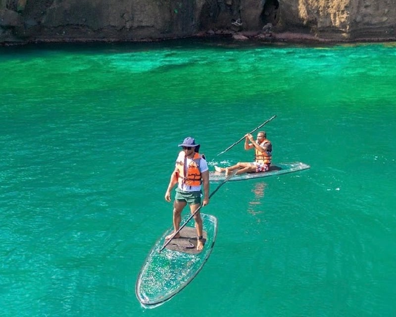 Clear Paddleboarding at Questelles Beach