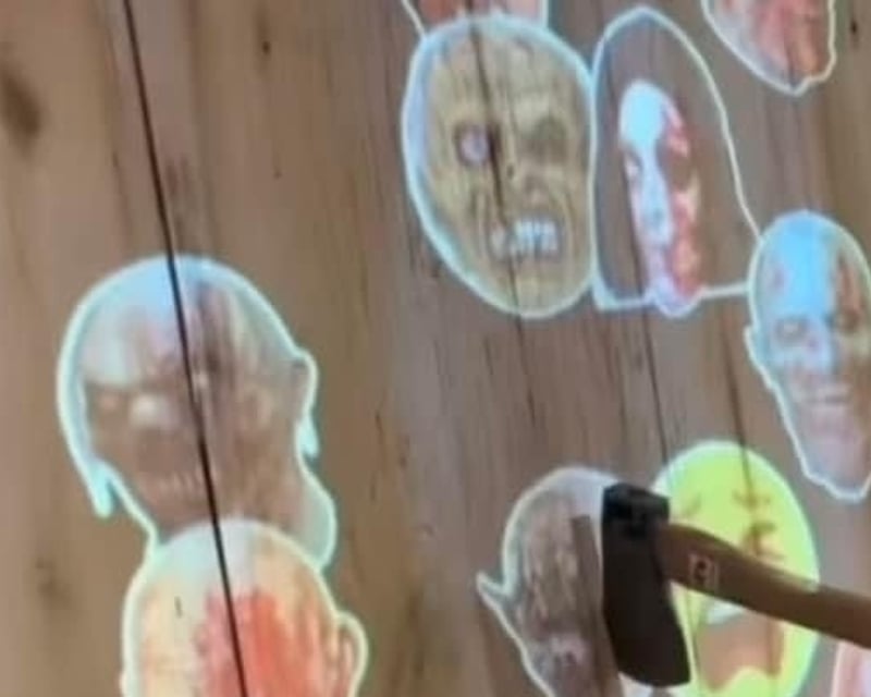 Multi-Game Axe Throwing on Projection Targets in Charleston, WV