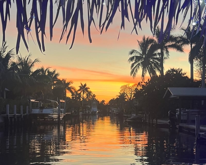 Cruise Naples Bay at Sunset on a Tiki Boat