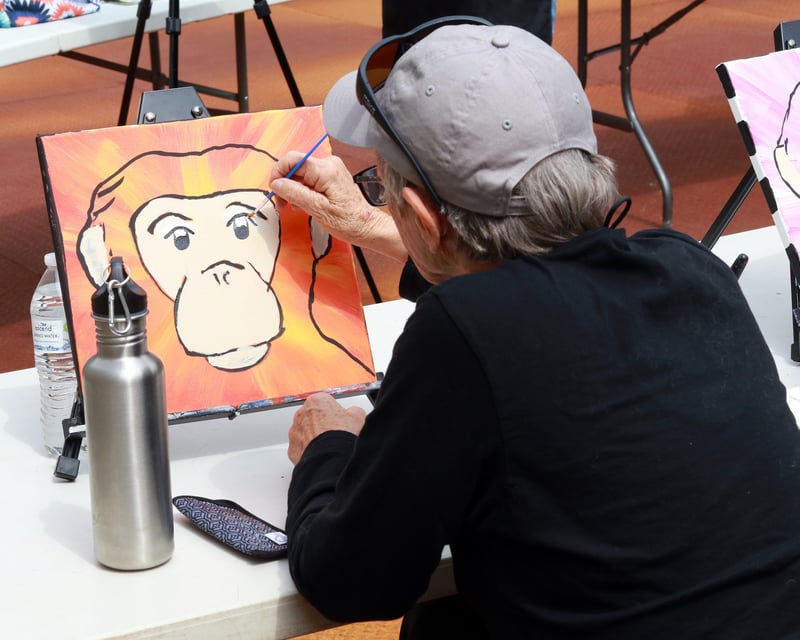 Rooftop Painting Class at a Chimp Sanctuary Near Blue Ridge