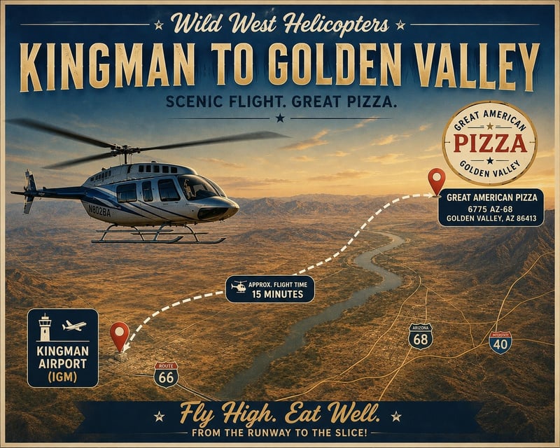 Private Helicopter Pizza Flight from Kingman