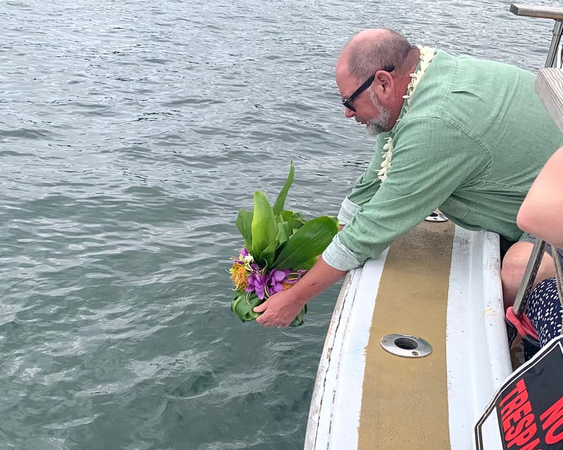 Private Ash Scattering Burial at Sea in Hilo Bay