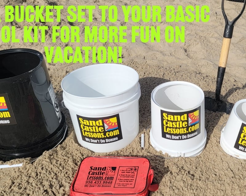Family Sandcastle Bucket & Shovel Set on South Padre Island