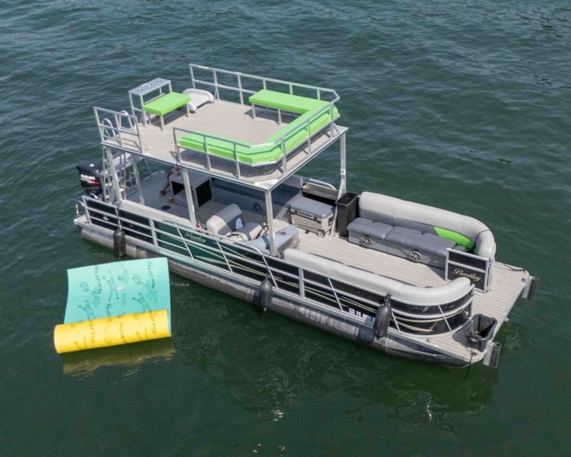 Pontoon Boat Charter with Slide & Captain on Lake Austin