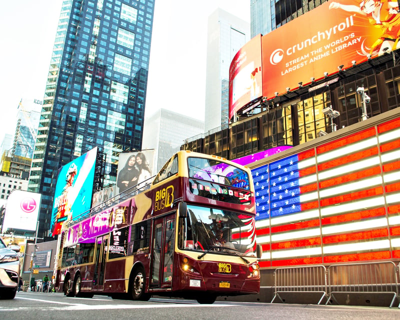 NYC Hop-On Hop-Off Bus with Empire State & Statue of Liberty