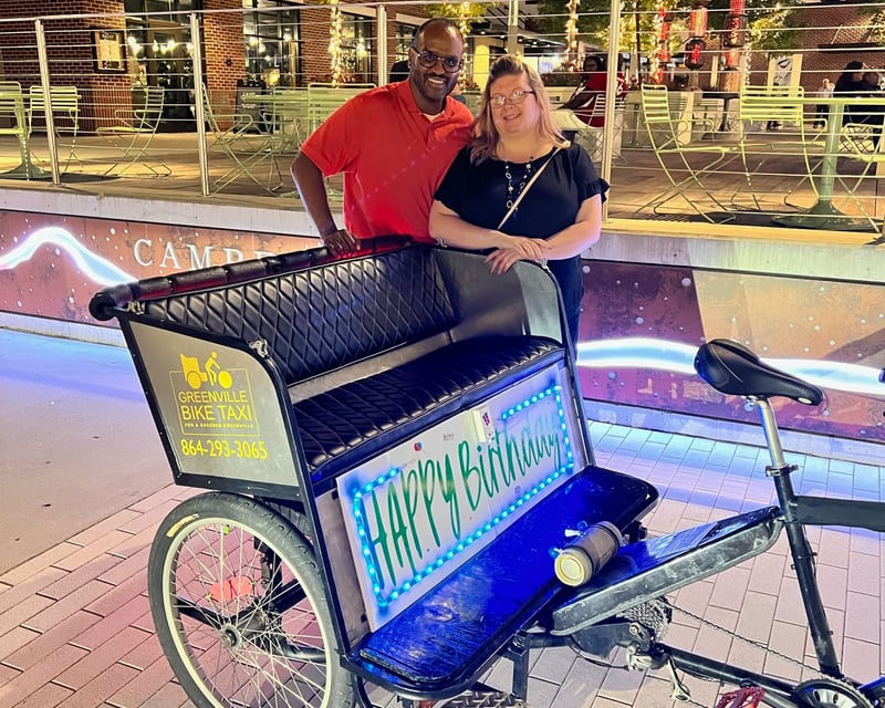 Birthday-Themed Pedicab Ride in Greenville