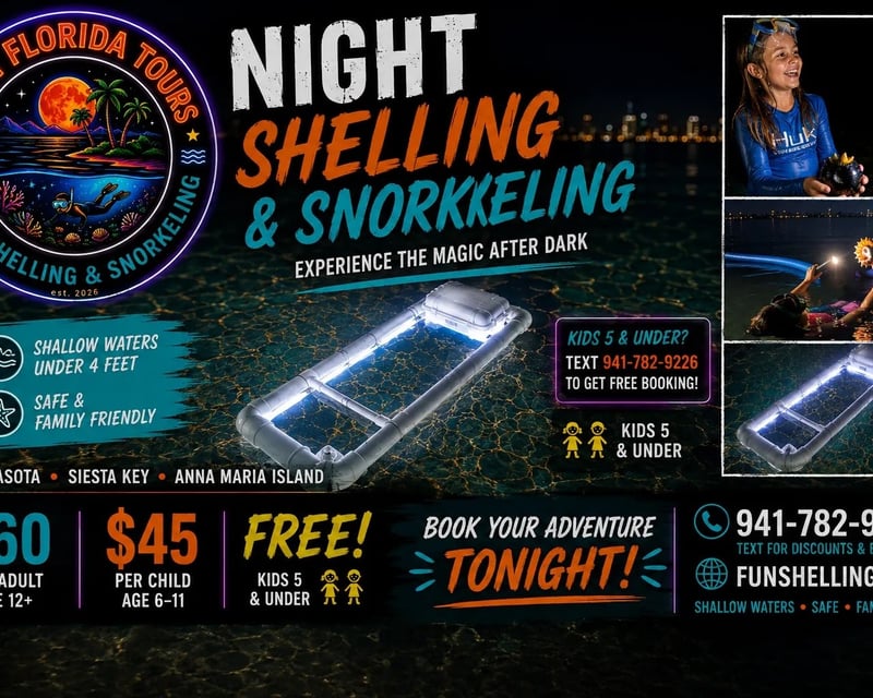 Night Shelling & Snorkeling Tour on Anna Maria Island
