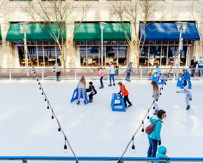 Outdoor Ice Skating on Main Street in Greenville, SC