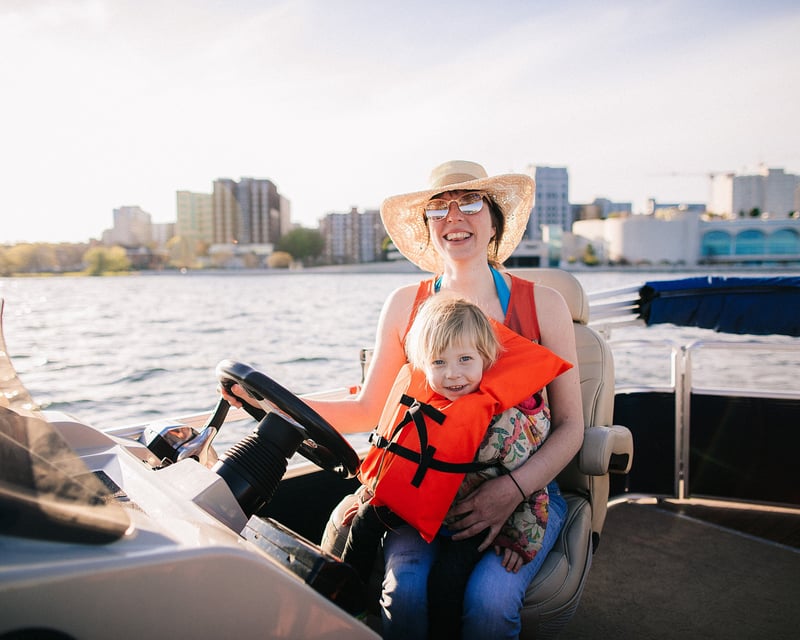 Tritoon Pontoon Rental on Lake Monona, Madison