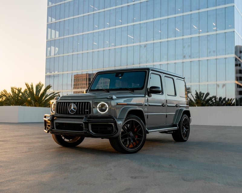 Arabian Grey Mercedes G63 AMG Rental in Huntington Beach