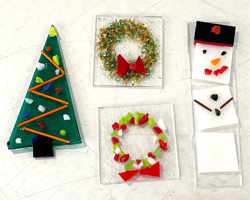 Fused Glass Christmas Ornament Class in Westlake Village