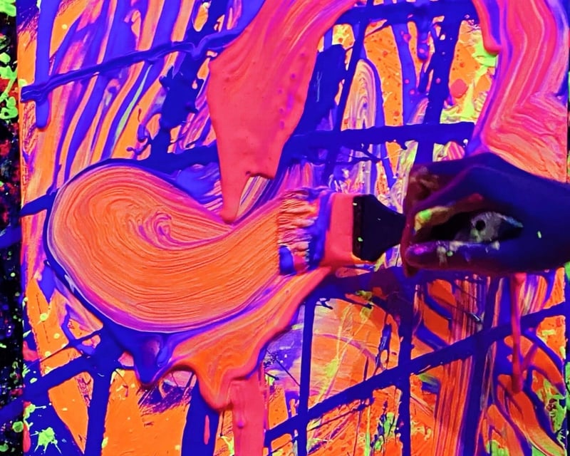 Glow-in-the-Dark Splatter Painting in Sandy Springs