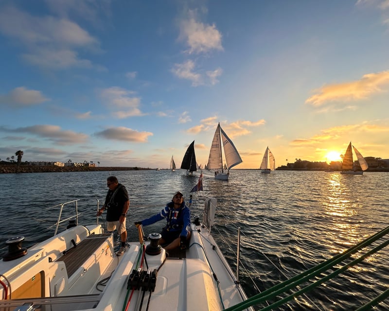 Evening Sailboat Race in Marina del Rey