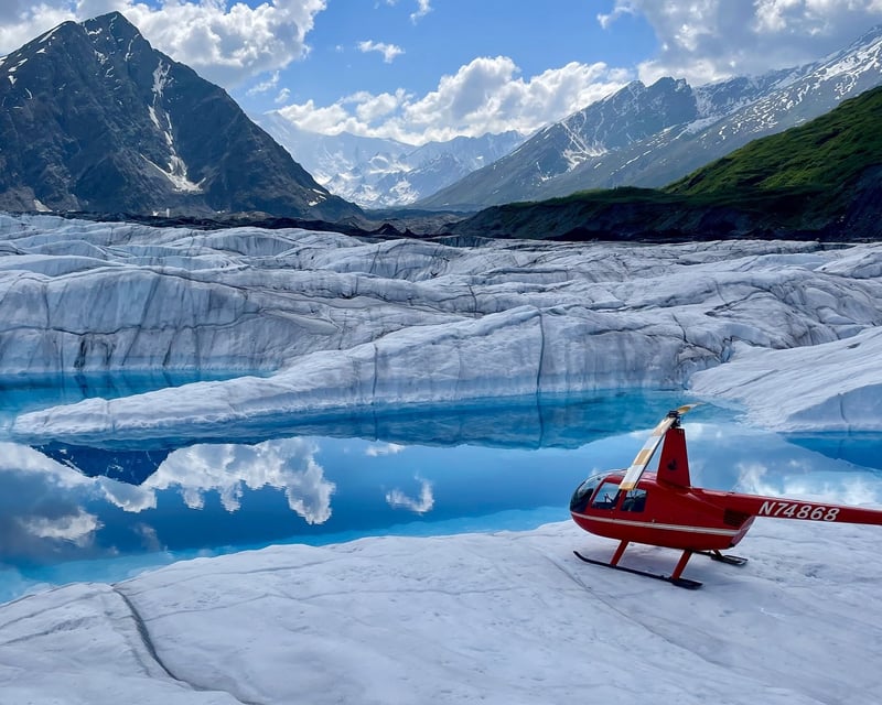 Fly Over Matanuska Glacier With Glacier Landing