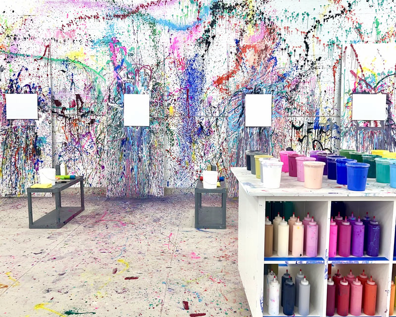 Splatter Paint Art Session With 16" x 20" Canvas in Ferndale