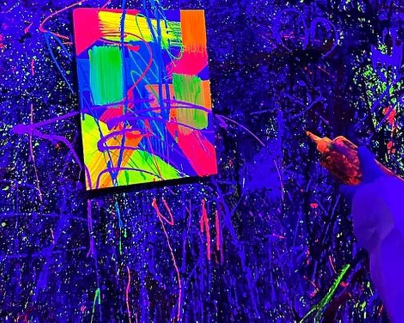 Glow-in-the-Dark Splatter Painting Near Atlanta