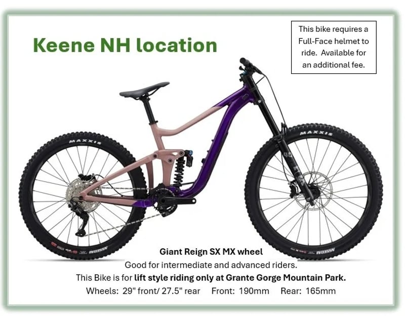 Mixed-Wheel Enduro Mountain Bike Rental in Keene, NH