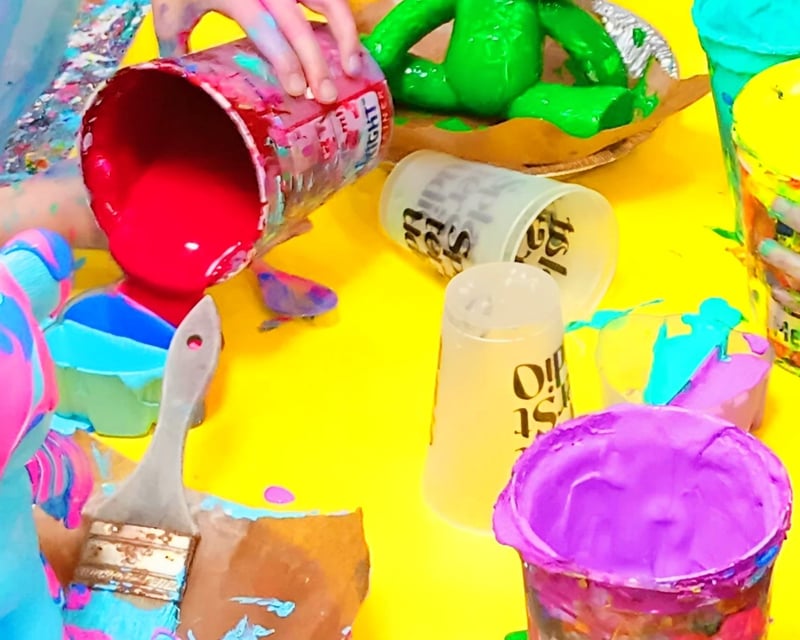 Family Drip Bear Splatter Painting in Atlanta
