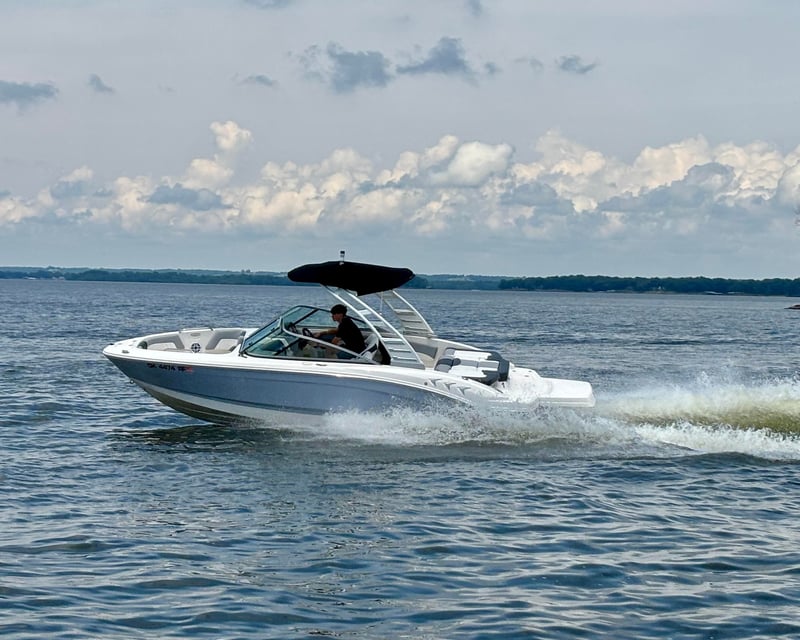 21' Ski Boat Rental with Wakeboard Tower in Afton