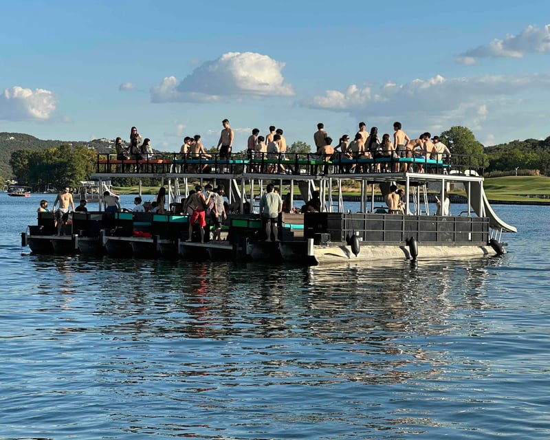 Lake Austin Double Decker Party Boat with Waterslide