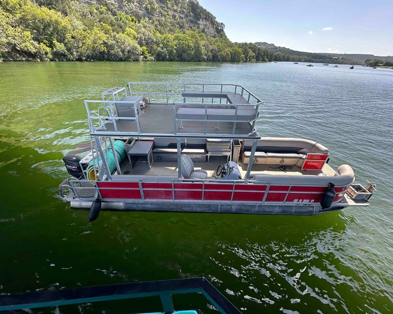 Double Decker Party Barge with Water Slide on Lake Travis