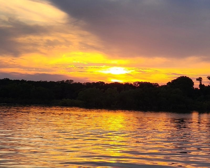 Sunset Pontoon Boat Cruise in Little Elm, TX