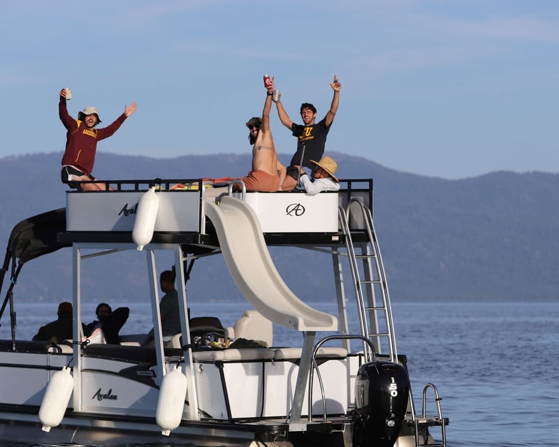 Private Double Decker Pontoon Charter with Waterslide on Lake Tahoe