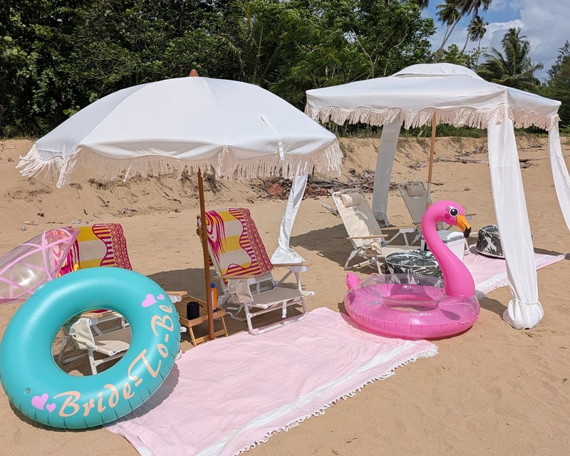 Group Beach Day Setup on Puerto Rico's West Coast