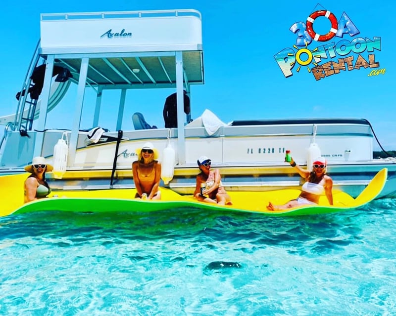 Double-Decker Pontoon Rental with Slide in Santa Rosa Beach