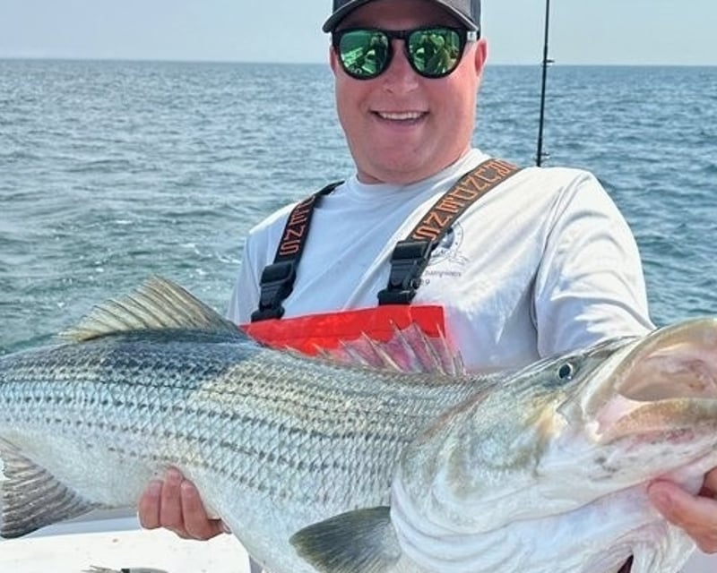 Private Striped Bass Fishing Charter in Boston Harbor