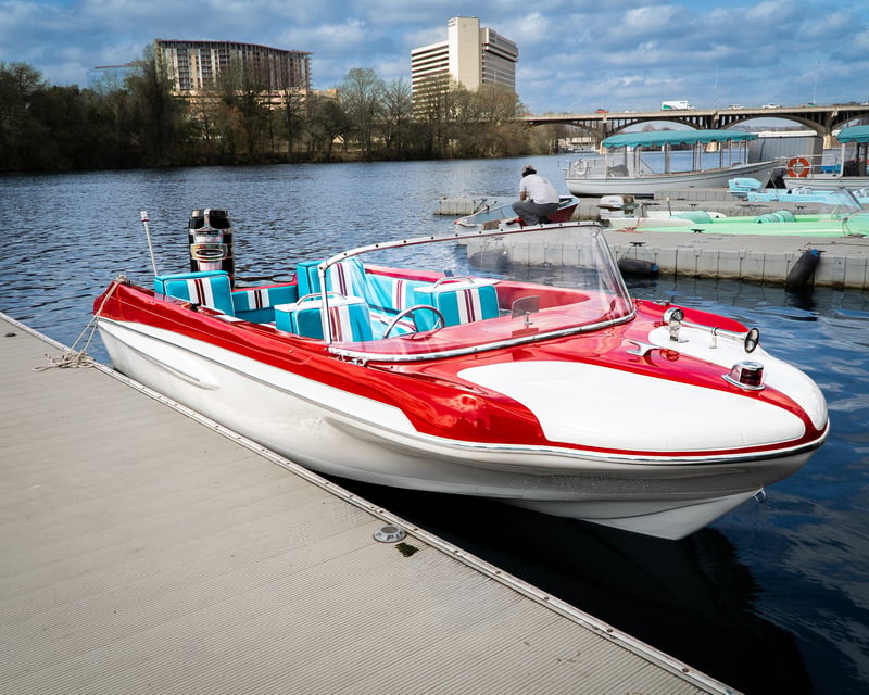 Sunset Vintage Boat Rental in Austin