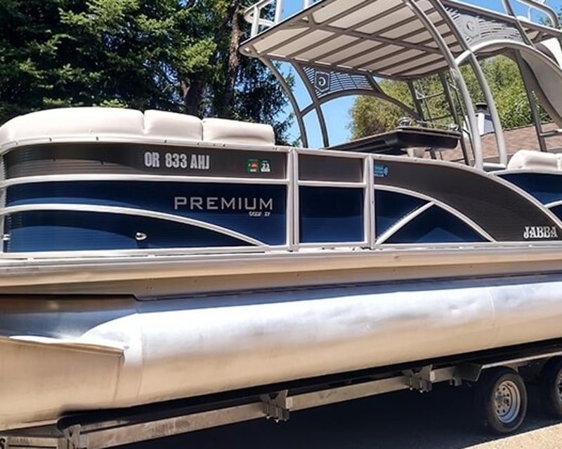 Party Tritoon Rental with Waterslide in Auburn