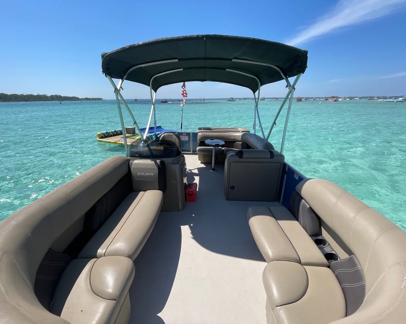 Private Crab Island Pontoon Charter with Floating Lily Pad
