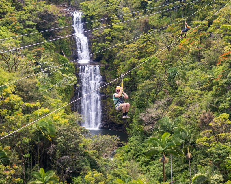 8-Line Waterfall Zipline Tour Near Hilo