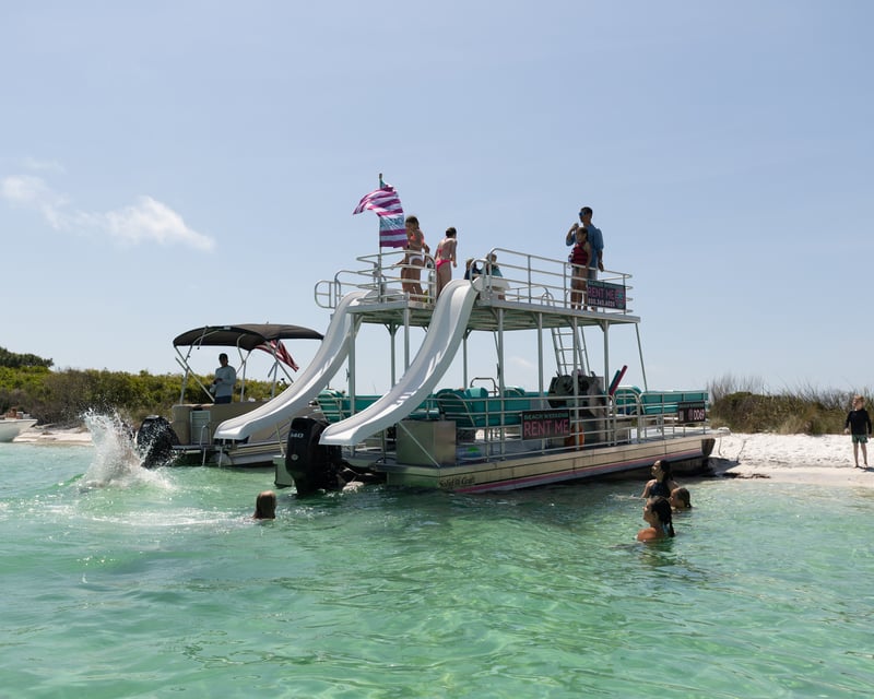 Double Decker Slide Pontoon Rental in Fort Walton Beach