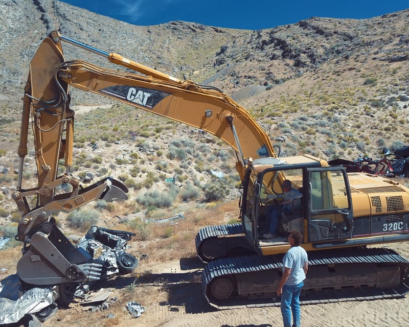 Excavator Car Crushing Experience Near Las Vegas