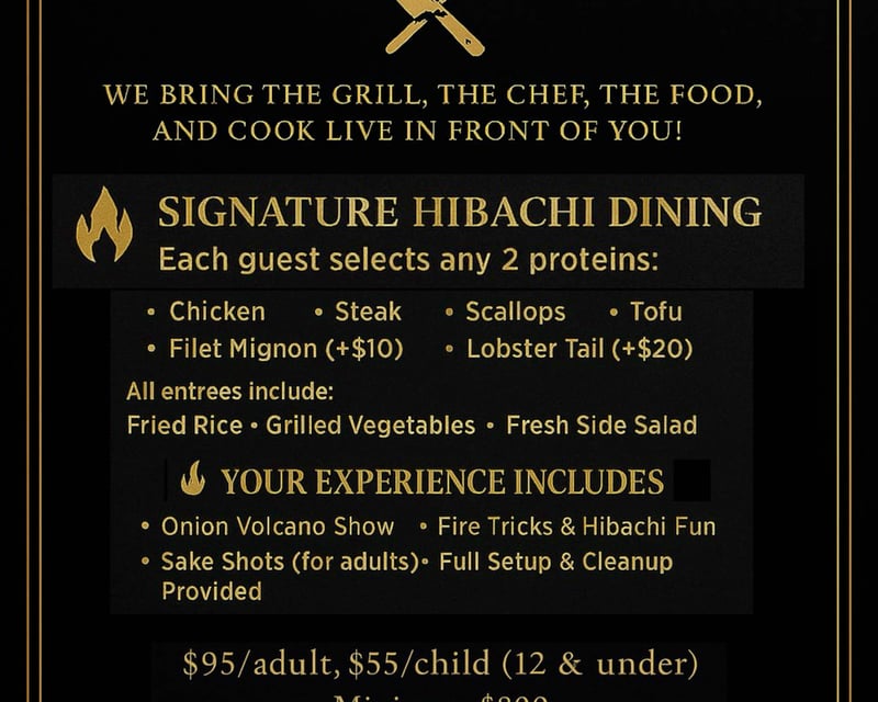 Private Lakeside Hibachi Dinner in Tampa