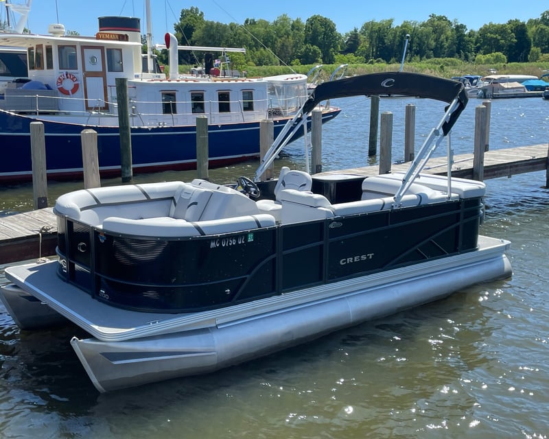 20' Pontoon Boat Rental in Douglas Near Saugatuck