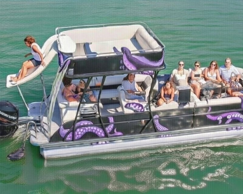 Private Double-Decker Pontoon with Slide in Dewey Beach