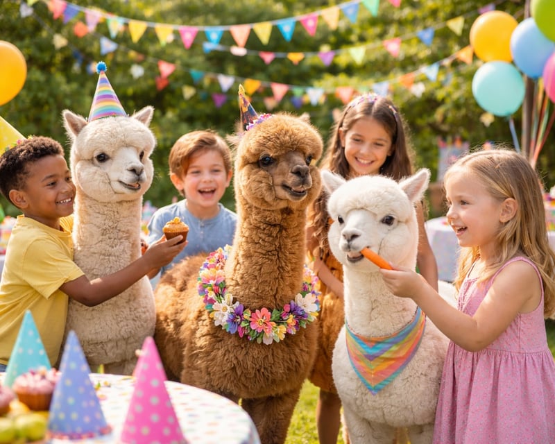 Alpaca Farm Birthday Party in Flora