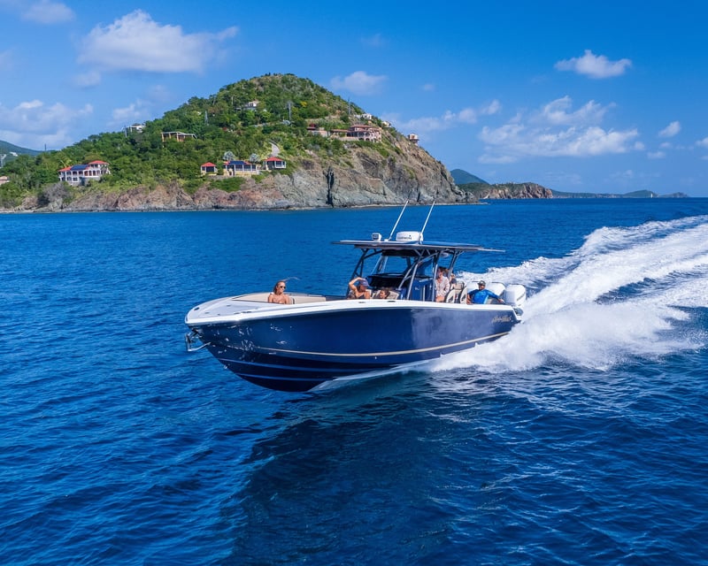 Full-Day 39' Luxury Powerboat Charter in St. Thomas