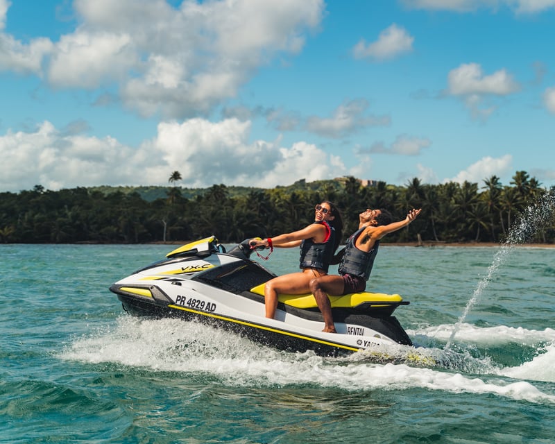 Guided Jet Ski Tour at Luquillo Beach with El Yunque Views